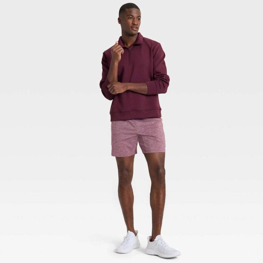 Men's Sleek Spacer Half Zip Sweatshirt - All In Motion Burgundy XXL - Picture 3 of 3